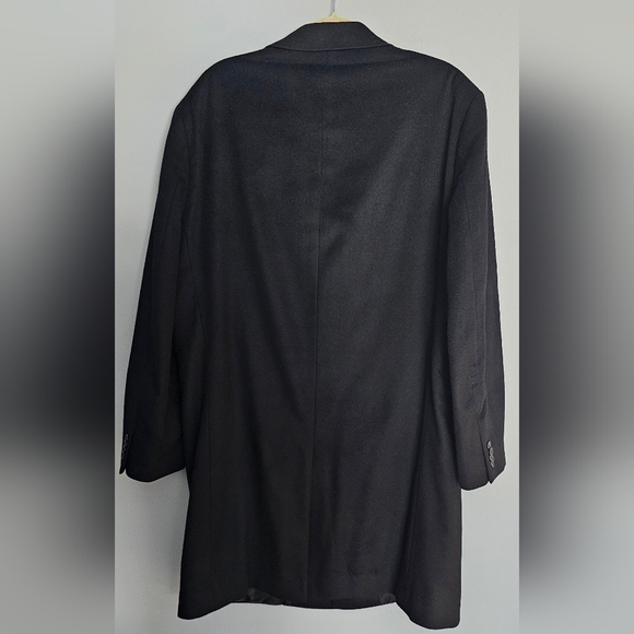 JOE Joseph Abboud 100% Cashmere Dress Coat Men's 42R Black 3 Button Top Coat - Picture 2 of 12